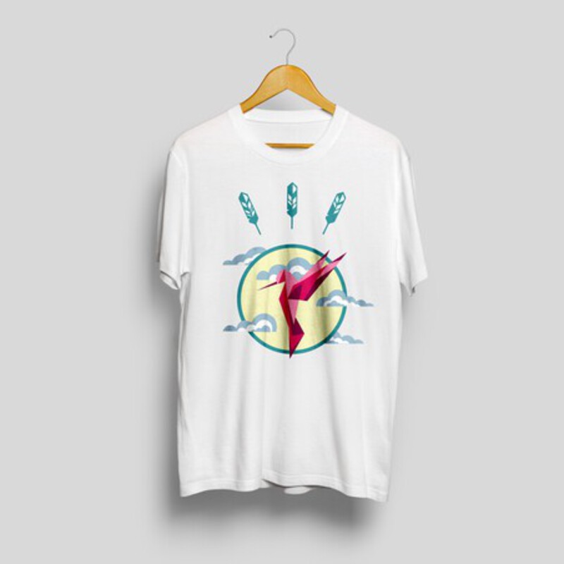 T-Shirt mit Kolibri-Print