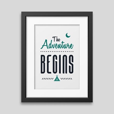 Das Abenteuer beginnt Gerahmtes Poster